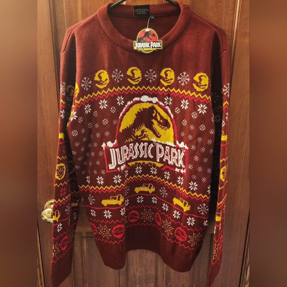 NWT Jurassic Park Ugly Christmas Sweater